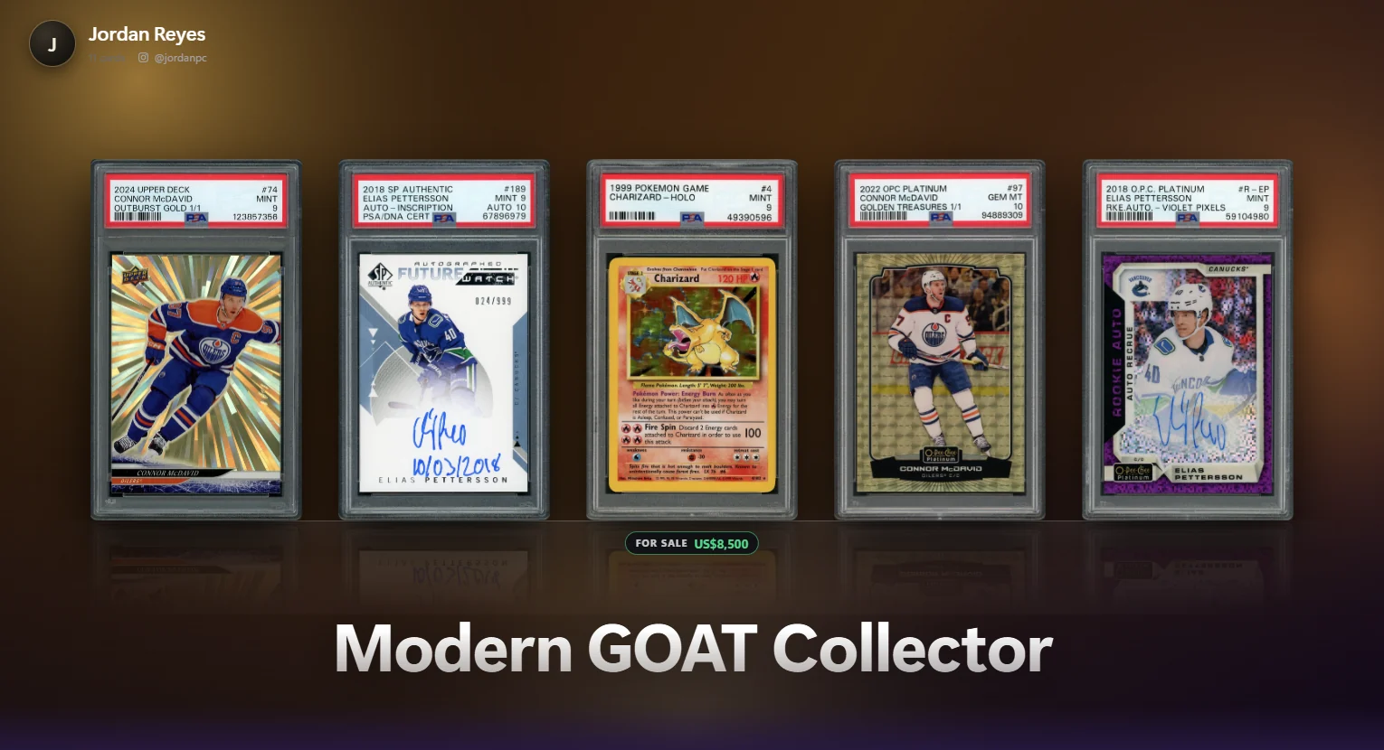 A collector's public showcase page in Panoply